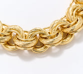 David Markstein Bronze Gold Tone Polished & Ribbed Textured Rolo Bracelet Avg